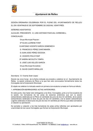 Acta Pleno Ordinario 29 09 2023