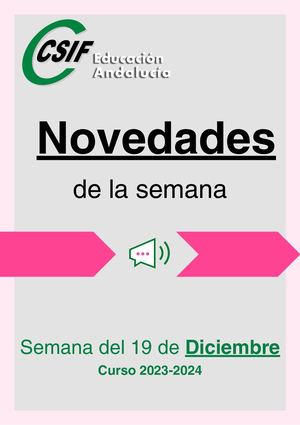 Novedades 19 De Diciembre 2023