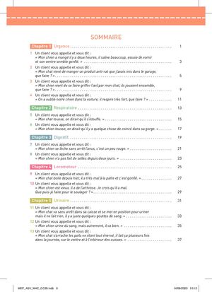 Sommaire Cahier d'appels ASV