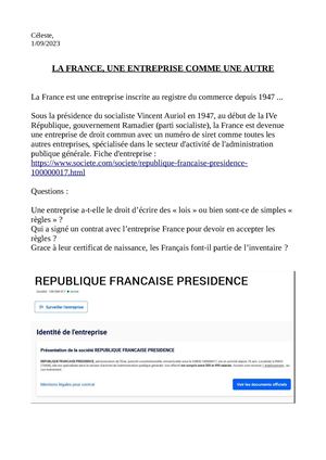 France, une entreprise.