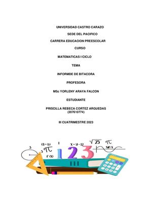 Bitacora Matematicas I Ciclo