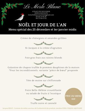 LE MERLE BLANC - Carte de Noë et Jour de l'an (midis)