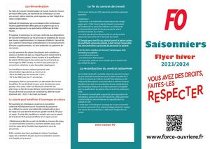 Plaquette Saisonnier Flyer H23 24