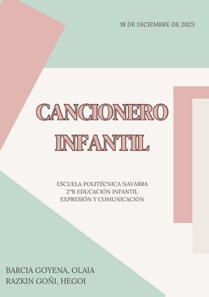 Cancionero Infantil_Olaia y Hegoi