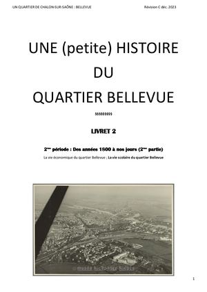 Livre 2 Rév C Déc 2023 Une (Petite) Histoire Du Quartier Bellevue Bf