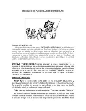 Modelos De Planificacion Curricular