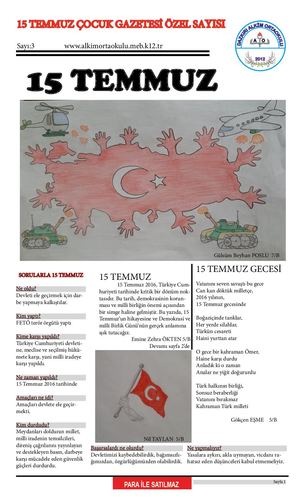 15 Temmuz Çocuk Gazetesi Özel Sayısı
