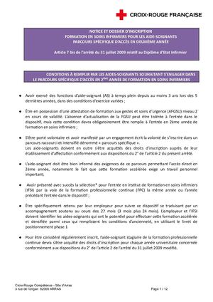 Parcours Spécifique Arras