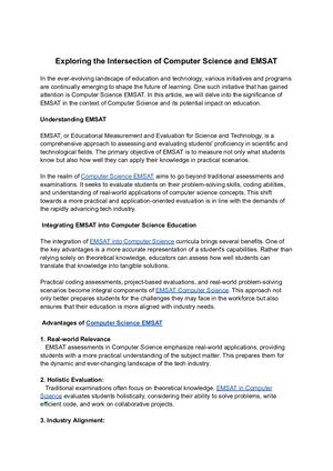 Exploring The Intersection Of Computer Science And Emsat