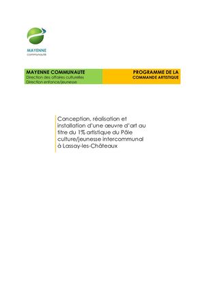 Commande 1%artistique Mayenne Communaute Pole Lassay
