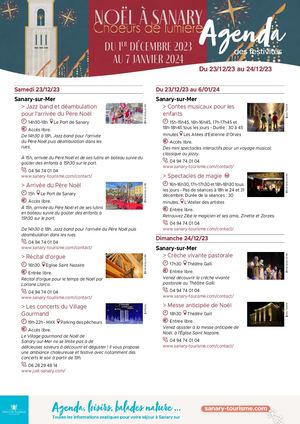 Agenda du week-end 23 & 24 décembre 2023