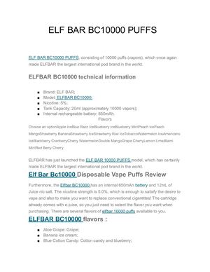 Elf Bar Bc10000 Puffs