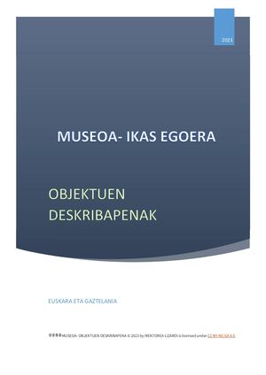 Museoa Ikas Egoera Objektuen Deskribapena