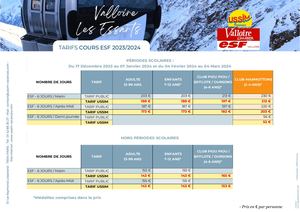 Tarifs Esf Valloire 2023 2024 Final