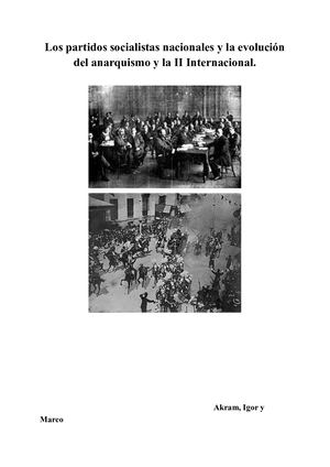 Los Partidos Socialistas Nacionales Y La Evolución Del Anarquismo Y La Ii Internacional 1