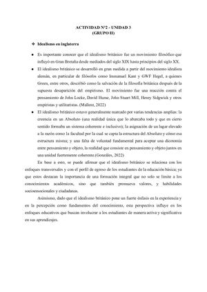 Idealismo En Inglaterra Y Alemania