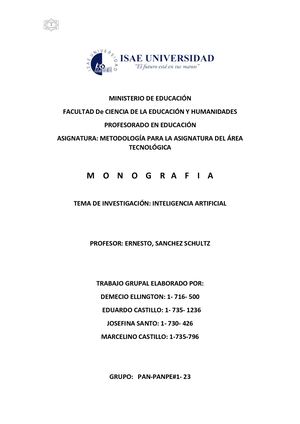 Monografia De La Inteligencia Artificial (Ia)