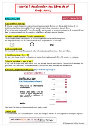 Tuto Evalang-élèves