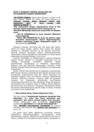 Dost Ve Dusman Akil Ile Bilinir