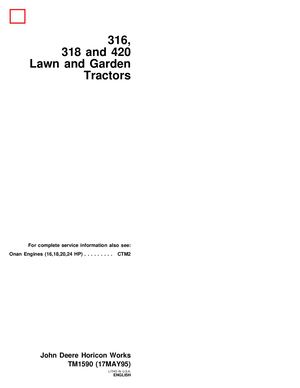 Jd 420 Lawn And Garden Tractor Service Manual