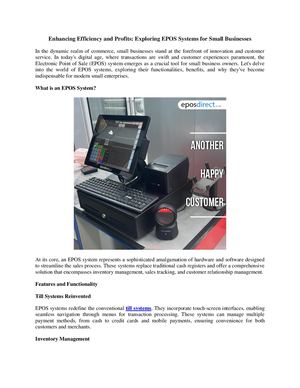 Enhancing Efficiency And Profits Exploring Epos Systems For Small Businesses
