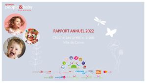PEOPLE AND BABY RAPPORT ANNUEL 2022 CENTRE MULTI-ACCUEIL LES PREMIERS PAS