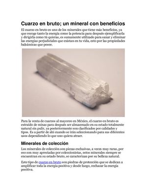 Cuarzo En Bruto; Un Mineral Con Beneficios
