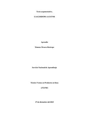 Texto Argumentativo Caracteristicas Del Trabajo Local