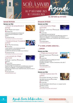 Agenda du week-end 30 & 31 décembre 2023