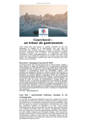 CP - Courchevel un trésor de gastronomie