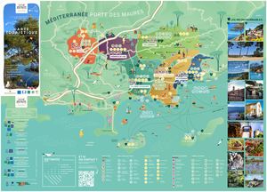 Carte touristique  : escapades en Méditerranée Porte des Maures.