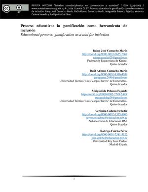 Proceso educativo: la gamificación como herramienta de inclusión