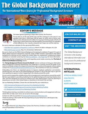 GLOBAL BACKGROUND SCREENER - DECEMBER 2023