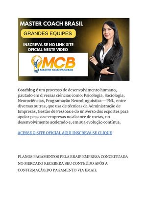 MASTER COACH BRASIL- MENTORIA E CONSULTORIA  MCB