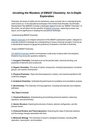 Unveiling The Wonders Of Emsat Chemistry An In Depth Exploration