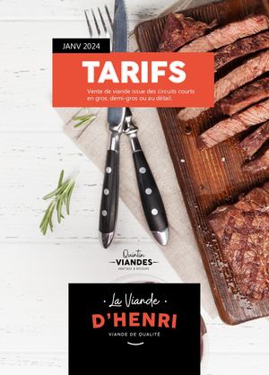 Tarifs 2024 La Viande d'Henri