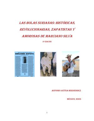 Las Bolas Surianas Históricas, Revolucionarias, Zapatistas Y Amorosas De Marciano Silva 2a Edición