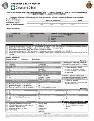 Checklist Rural Doctor Control Prenatal