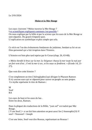 Moïse et la Mer Rouge