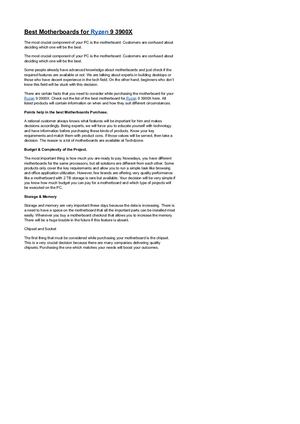 Best Motherboards For Ryzen 9 3900x Google Docs