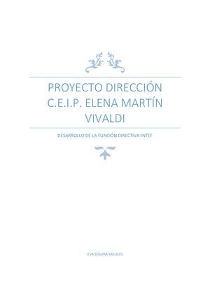 Proyecto Dirección Eva Segura Saelices