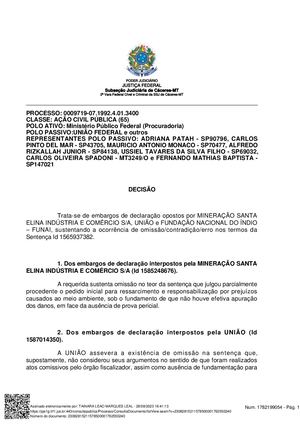 Juiza Federal Tainara Leão Rejeita Recurso Da Mineração Santa Elina No Caso Do Garimpo Ilegal Na Reserva Sarare, Em Mato Grosso