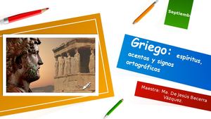 Griego:espíritus ,acentos y principales signos de puntuación.