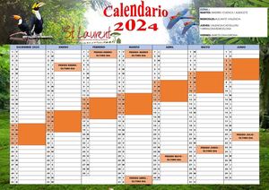 Espagnol Calendrier RUTA NARANJA 2024 Complet BD