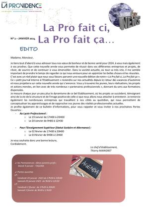 La Pro Fait Ci, La Pro Fait çA 4 Janvier 2024