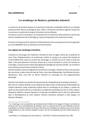 Les moulinages de Dunières patrimoine industriel