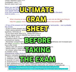 Nclex Rn Cram Sheet 35 Pages Full Of Information Before Taking The Exam