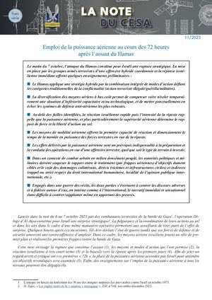 LA NOTE DU CESA HORS SÉRIE - EMPLOI DE LA PUISSANCE AERIENNE AU COURS DES 72 HEURES APRES L’ASSAUT DU HAMAS