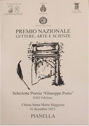 2023 - Selelzione  di Poesia "G. Porto" - Premio Nazionale di Lettere, Arte e Scienze