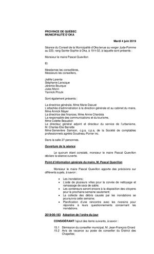 2019 06 04 - Séance Ordinaire